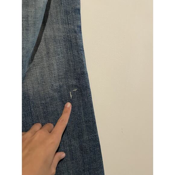 Refuge Jeans Blue Bootcut Low-Rize Stretch 5 Denim Size 13 - Picture 4 of 10